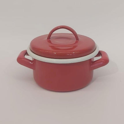 Enamel Mini Pot 12 cm Red