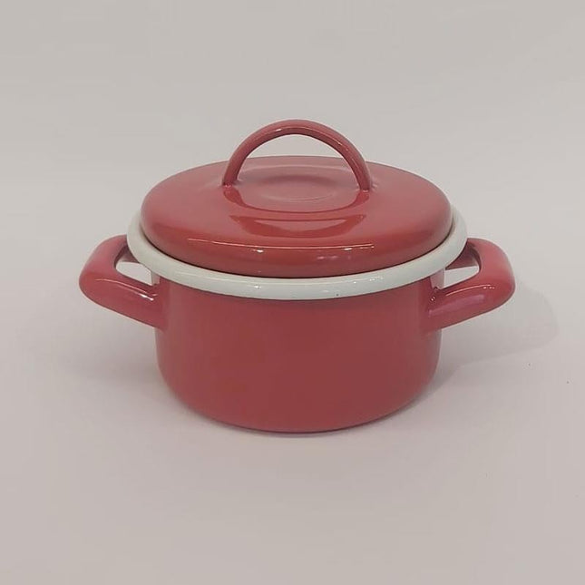 Enamel Mini Pot 12 cm Red