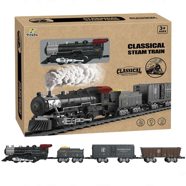 Classic Steam Battery Operated Train Set 29 Pieces 1613C