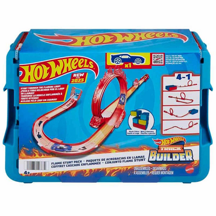 Hot Wheels Track Builder Flame Themed Stunt Set HMC04