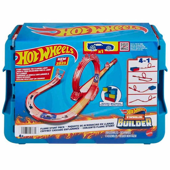 Hot Wheels Track Builder Flame Themed Stunt Set HMC04