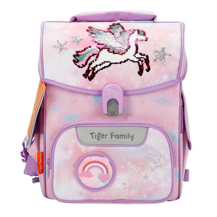 Unicorn Patterned Pink Purple School Bag
