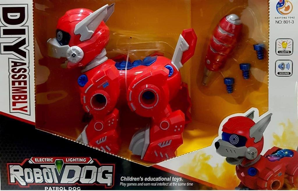 Walking Robot Dog with Lights, Sounds, Battery Powered, Plug and Play