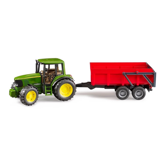 John Deere 6920 Tractor and Red Trailer