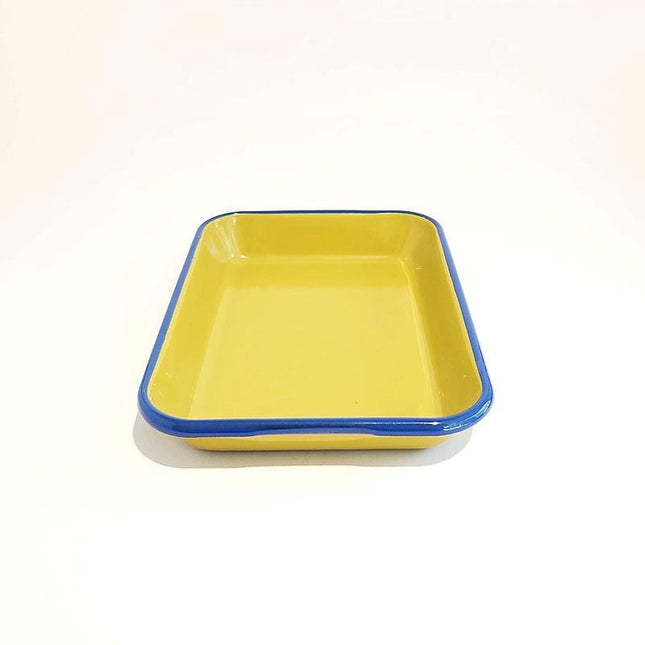 Enamel Appetizer Plate F. Green Cobalt 27 x 19 cm