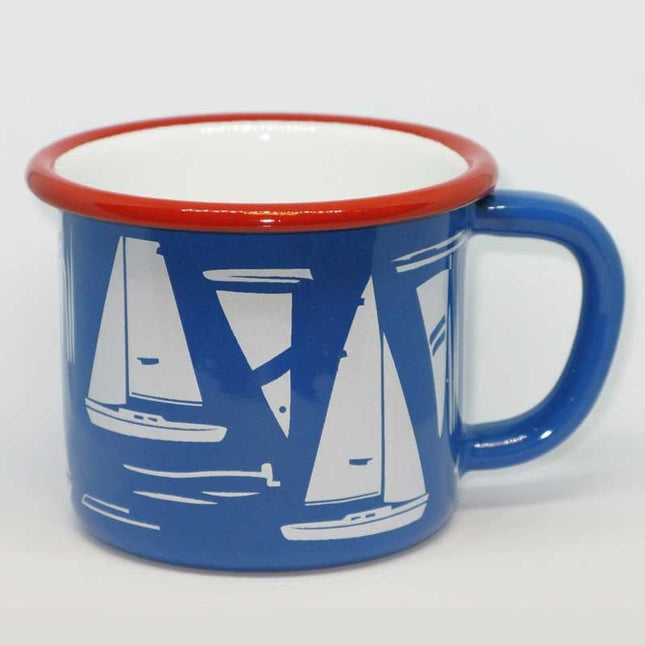 Enamel Mug Marine Sail Navy Blue