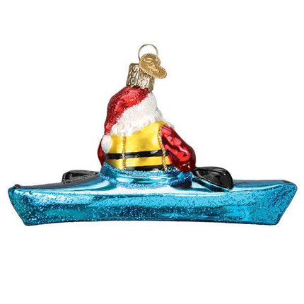 Santa in Kayak Ornament