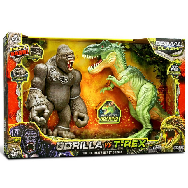Primal Clash Gorilla vs T-rex Sound and Light Game Set