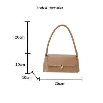 Base'ic Women's Vegan Leather Bag – Elegant Small Shoulder Purse with Lock Closure (Black)