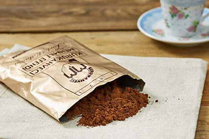 KURUKAHVECI MEHMET EFENDI Turkish Coffee, Arabica Beans, Roasted Ground, Rich Aroma, Fresh, Medium to Heavy-bodied, Original Taste Since 1871 (3.52 OZ / 100 Gr)