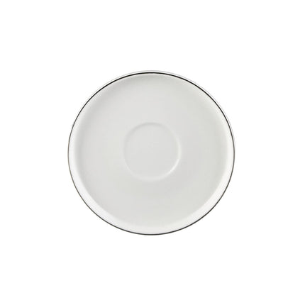 KARACA Saturn Platin Turkish Coffee Cup Set for 6 People - 12 Piece White Cups with Saucers - Small Porcelain Modern Set - Ideal for Serving Greek, Arabic Coffee &amp; Espresso (3.3 fl oz)