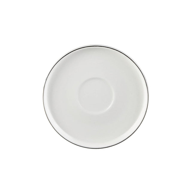 KARACA Saturn Platin Turkish Coffee Cup Set for 6 People - 12 Piece White Cups with Saucers - Small Porcelain Modern Set - Ideal for Serving Greek, Arabic Coffee &amp; Espresso (3.3 fl oz)