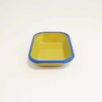 Enamel Appetizer Plate F. Green Cobalt 17 x 12 cm