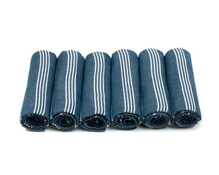 HAVLULAND Turkish Beach Towels Oversized -100% Turkish Cotton Super Soft Lightweight - Absorbent and Quick Drying Bath Towel - Sand Free Beach Towel - Turkish Towels for Adults (Teal, 6 Pack)