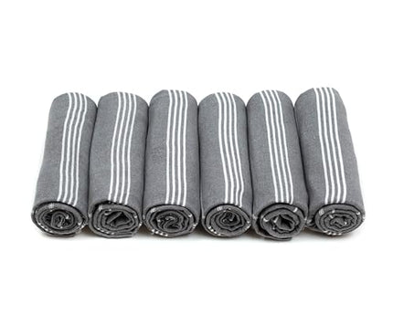 HAVLULAND 4-Pack Turkish Beach Towels – Oversized, Quick-Dry &amp; Sand-Free | Lightweight, Absorbent Bath Towels for Travel, Pool, Vacation &amp; Beach | 40” x 72” Bulk Set – Gray