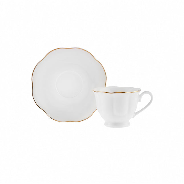 KARACA Çan Turkish Coffee Cup Set for 6 People - 12 Piece Cups with Saucers - Small Porcelain Espresso Set - Ideal for Serving Greek, Arabic Coffee (3 fl oz)