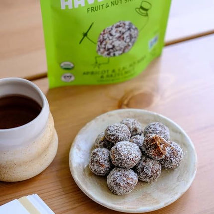 Sunny Fruit 100% RAW Fruit &amp; Nut Snacks, Apricot, Cacao Nibs &amp; Hazelnut, 1-Pack (9 Balls Per Bag) | Healthy, Convenient, On-the-Go Energy Balls | ORGANIC, VEGAN, GLUTEN-FREE, KOSHER, NO ADDED SUGAR