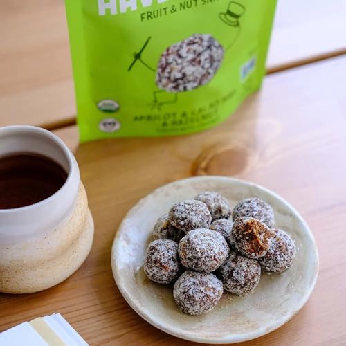 Sunny Fruit 100% RAW Fruit &amp; Nut Snacks, Apricot, Cacao Nibs &amp; Hazelnut, 1-Pack (9 Balls Per Bag) | Healthy, Convenient, On-the-Go Energy Balls | ORGANIC, VEGAN, GLUTEN-FREE, KOSHER, NO ADDED SUGAR