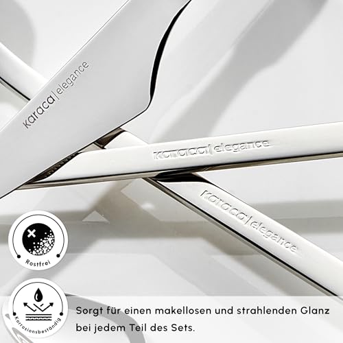 Karaca Boreas 84-Piece Kitchen Silverware Sets, Stainless Steel Cutlery Set for 12 People, Durable, Elegant, Dishwasher Safe, Includes Table & Dessert Spoons, Forks & Knives