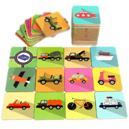 Playwood Wooden Memory Cards Vehicles