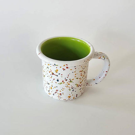 Enamel Sprinkled Pattern Small Mug Green Inside