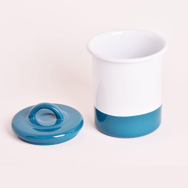 Enamel Jar No. 3 Blue White