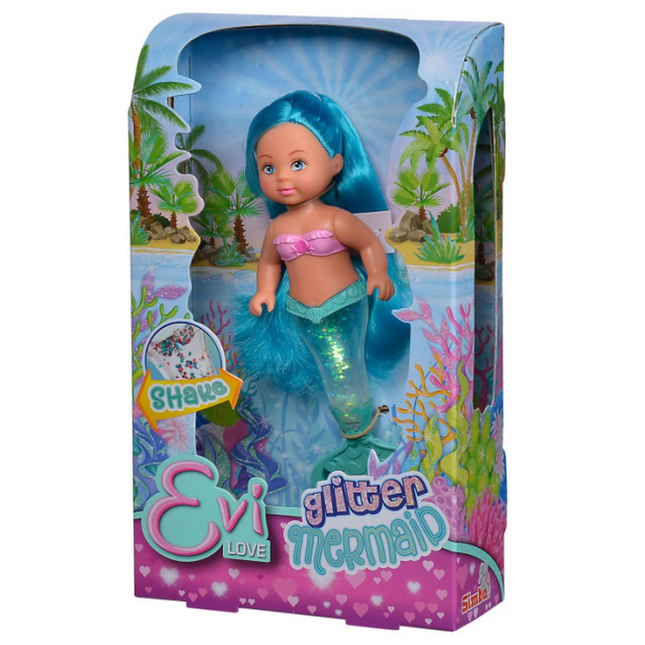 Evi Love Sparkly Mermaid Doll with a Tail Fin that Glows When Shaked SMB-105733482