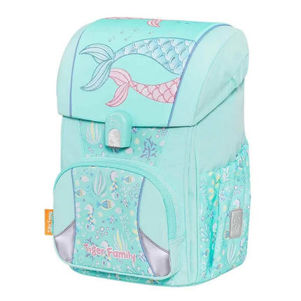 Green School Bag with Mermaid Tail Pattern