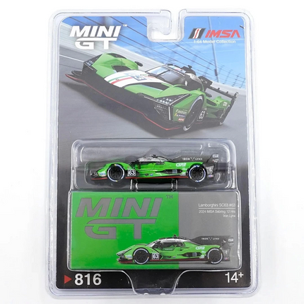 Mini GT 1/64 Lamborghini SC63 Iron lynx 2024 IMSA Sebring 12 Hrs