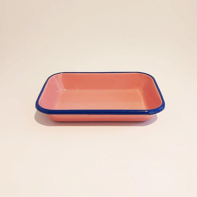Enamel Appetizer Plate G.Dry Cord Cobalt 22 x 16 cm