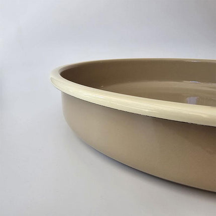 Enamel Round Baking Tray Beige