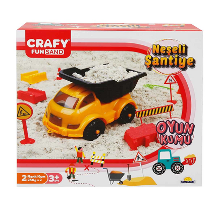 Crafy Cheerful Construction Site Play Sand Set 500 g 14 Pieces