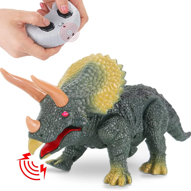 Remote Control Battery Powered Triceratops Dinosaur