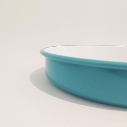 Enamel Round Baking Tray Turquoise