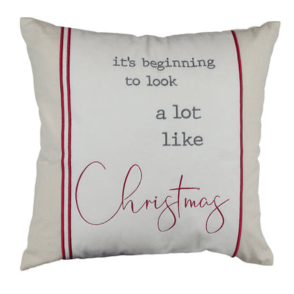18" It's Beginning to Look a Lot Like Christmas Square Pillow