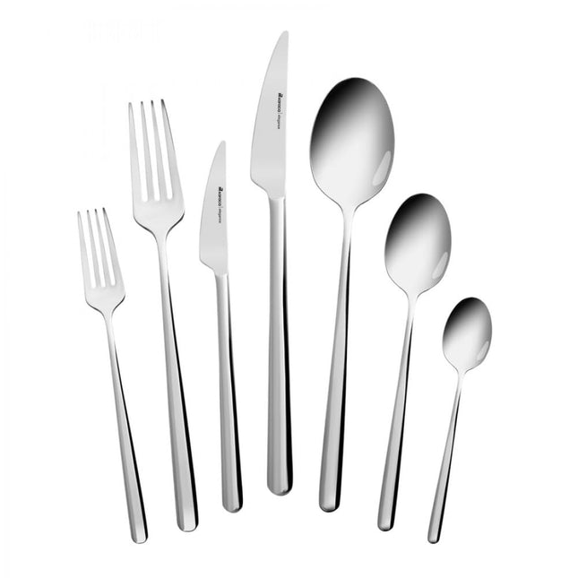 Karaca Boreas 84-Piece Kitchen Silverware Sets, Stainless Steel Cutlery Set for 12 People, Durable, Elegant, Dishwasher Safe, Includes Table & Dessert Spoons, Forks & Knives