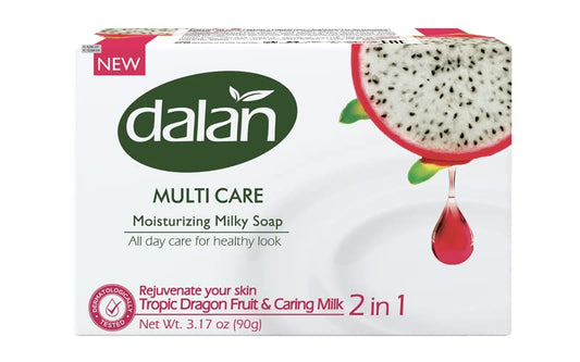 Dalan Multi Care Moisturizing Soap 2 in 1 (Tropic Dragon Fruit & Caring Milk, 3 Pack)