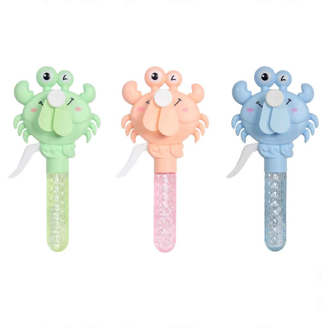 Fun Bubble Fan Crab Figured Foam Bubble and Mechanical Fan