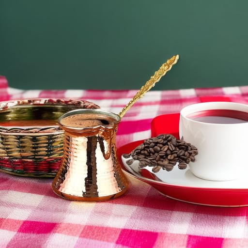 Hakan Turkish Coffee Pot | Stove Top Water Boiler, Coffee Maker, Butter, Chocolate &amp; Milk Warmer | Even and Quick Heat with Handcrafted Copper Material | Coffee Gifts Idea, 8.3 Oz (245 cc)