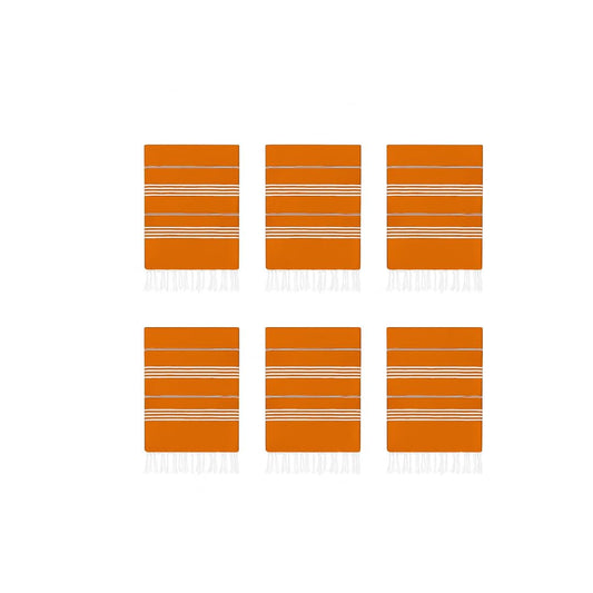 HAVLULAND Turkish Beach Towels Oversized -100% Turkish Cotton Super Soft Lightweight - Absorbent and Quick Drying Bath Towel - Sand Free Beach Towel - Turkish Towels for Adults (Orange, 6 Pack)
