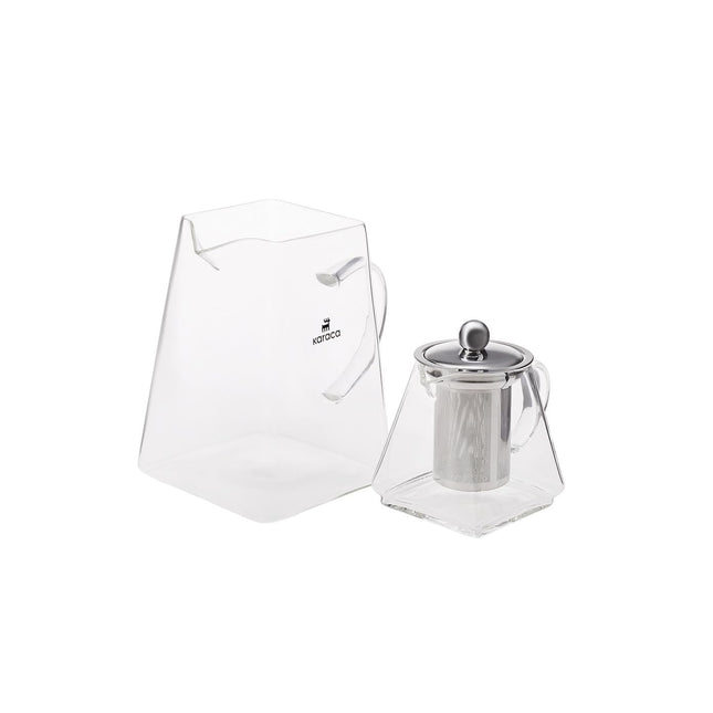 Karaca Giza Borosilicate Glass Teapot with Infuser and Lid for Stovetop, Transparent, 0.45.L Tea Pot &amp; 1.5L Tea Kettle Set for Loose Leaf &amp; Herbal, Dishwasher Safe