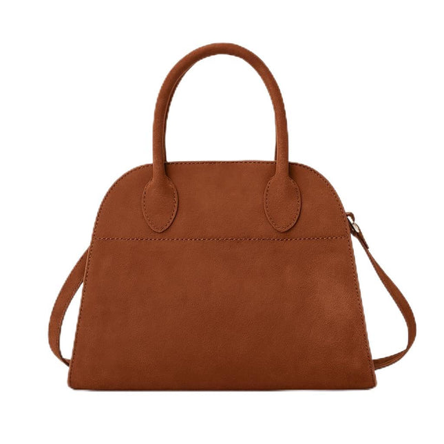 Base'ic Women's Suede Shoulder Bag - Elegant Top Handle Handbag, Everyday Purse for Work, Shopping, or Casual Outings (Brown, Small)