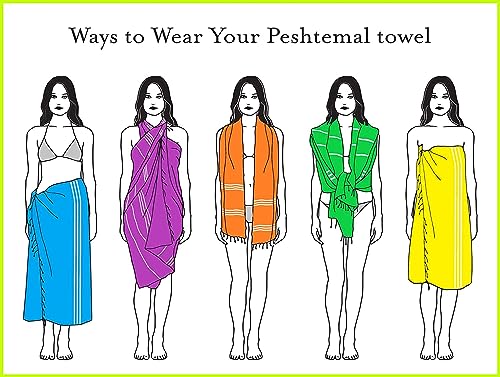 HAVLULAND Turkish Beach Towels Oversized, Quick-Dry &amp; Sand-Free | Lightweight, Absorbent Bath Towels for Travel, Pool, Vacation &amp; Beach | 40” x 72” Bulk Set