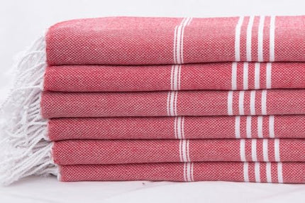 HAVLULAND Turkish Beach Towels 4 Packs Oversized Bath Towel Bulk Quick Dry Sand Free Light Weight Extra Large Big Pool Blanket Adult Travel Women Must Have Clearance (Red, 4 Pack)