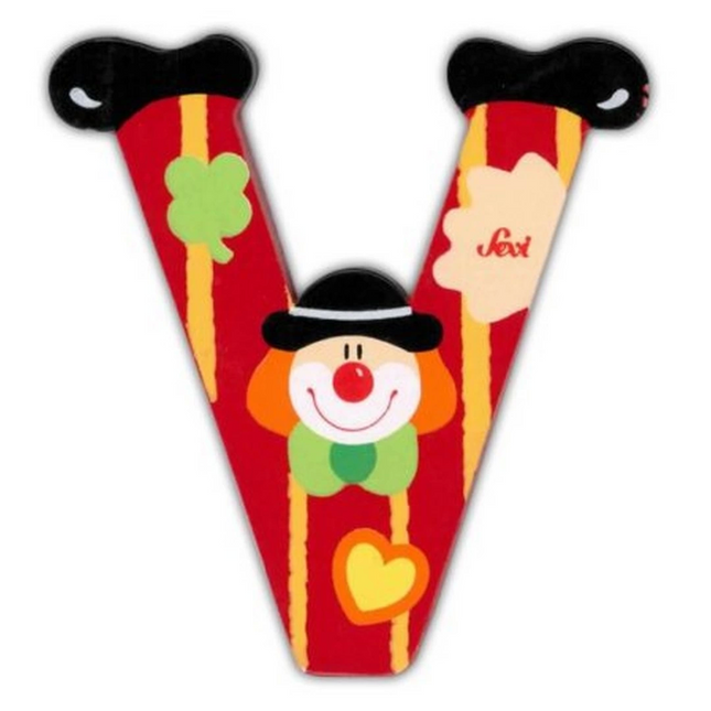 Clown Wooden Letter V
