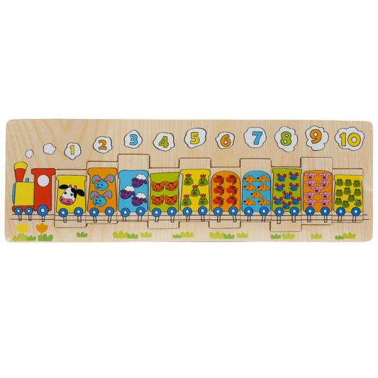 Wooden Numbered Trains 10 Pieces