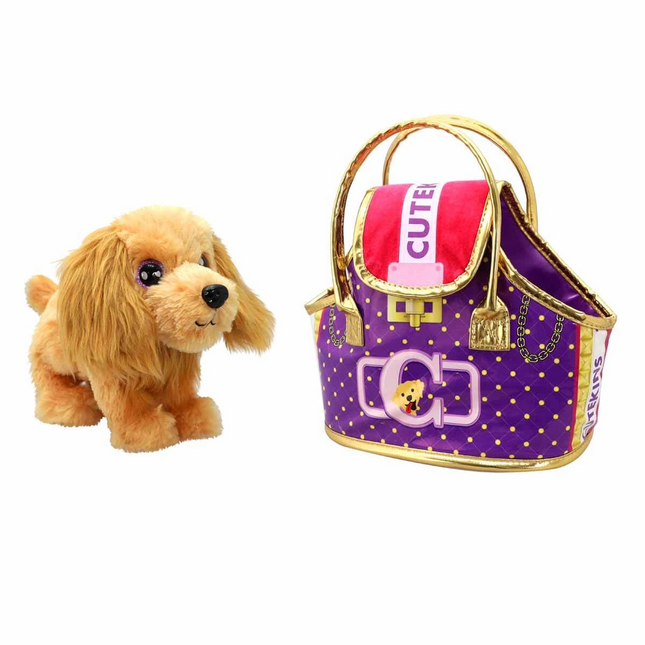 Cutekins Plush Dog with Carrying Bag