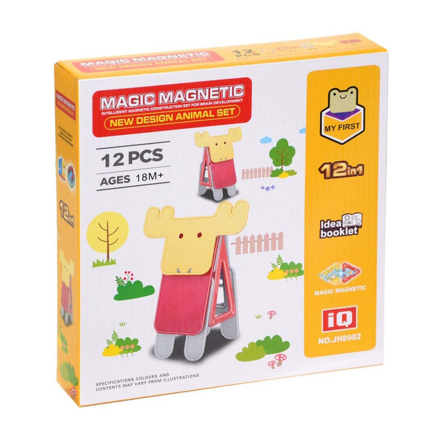Magnetic Deer Block Set 12 Pieces