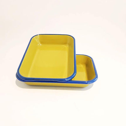 Enamel 22x16cm 2-Piece Appetizer Plate Pistachio Green - CordCobalt