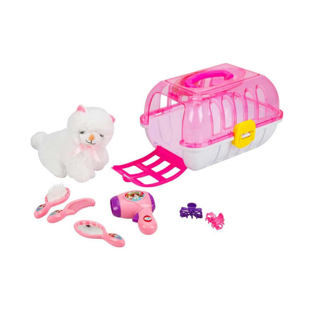 Plush Cat Hairdresser Set with Bag